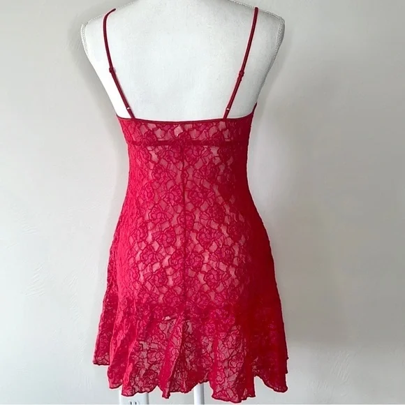 Red Lace Bow Lingerie